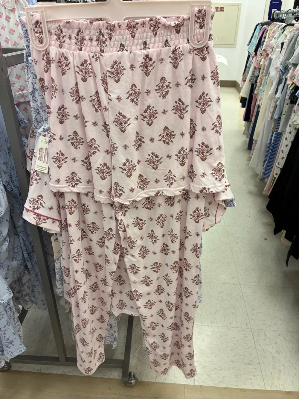 Laura Ashley Blush Pink Floral Cotton Pajama Set - Picture 3 of 3